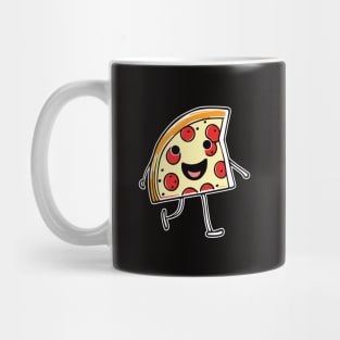 Cute Walking Smiling Pizza Slice Mug